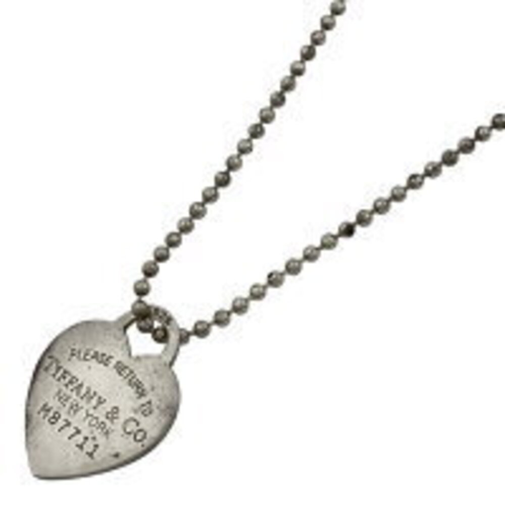 Tiffany Co to Necklace Heart Motif Long Sterling Silver